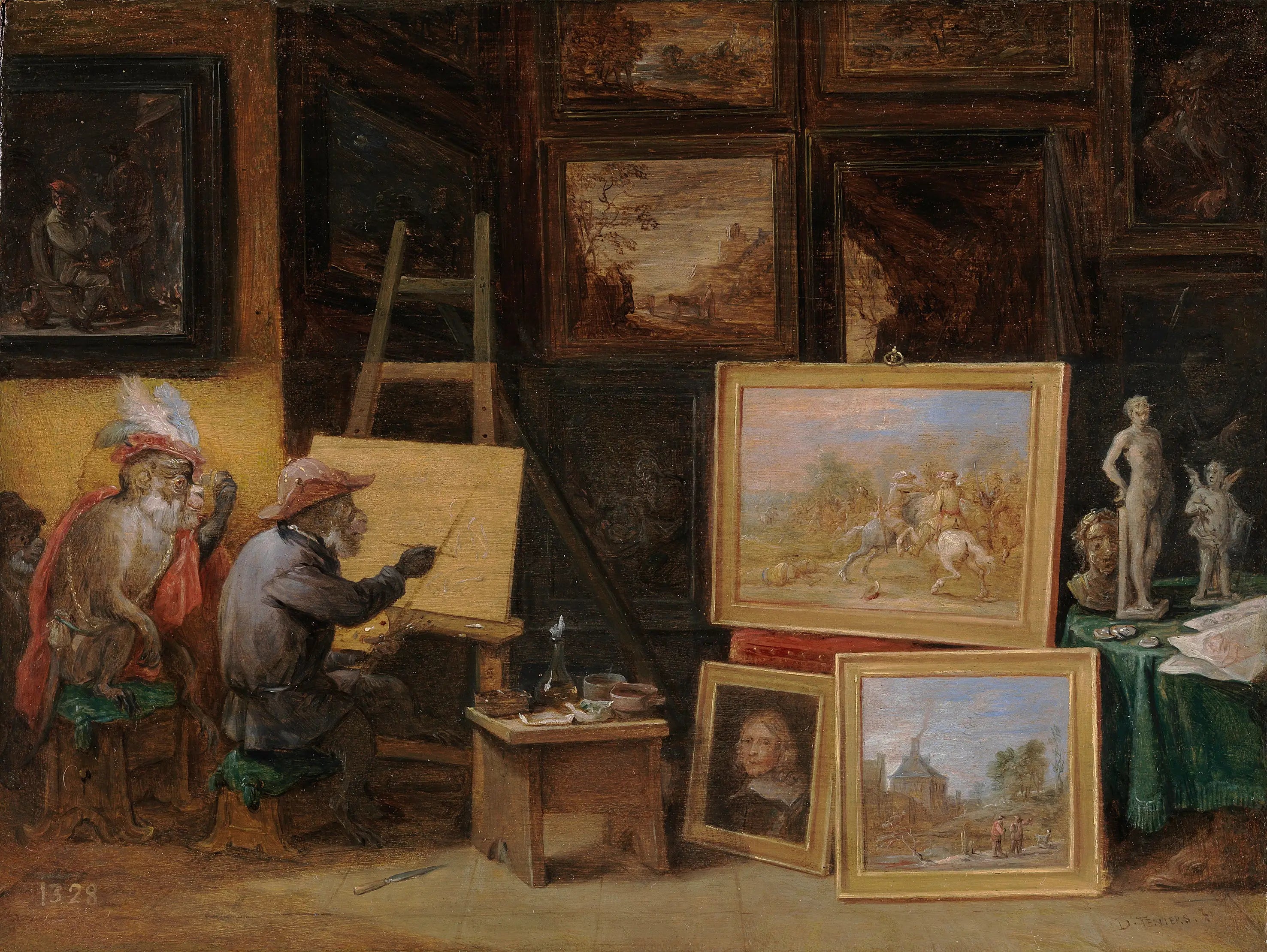 Le Singe peintre - David Teniers le Jeune - Alpha Reproduction