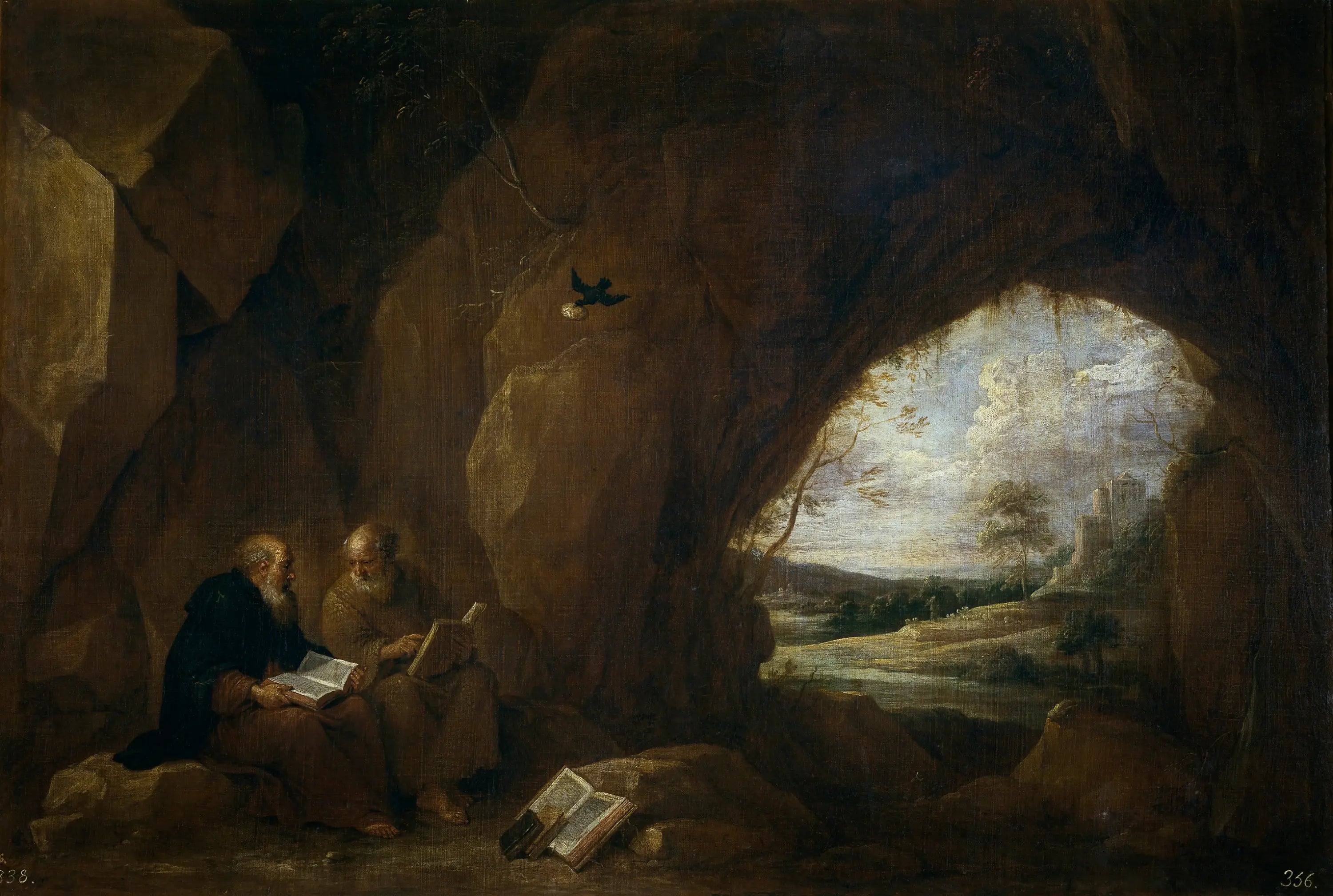 Saints Paul et Antoine Abbé dans une grotte - David Teniers le Jeune - Alpha Reproduction
