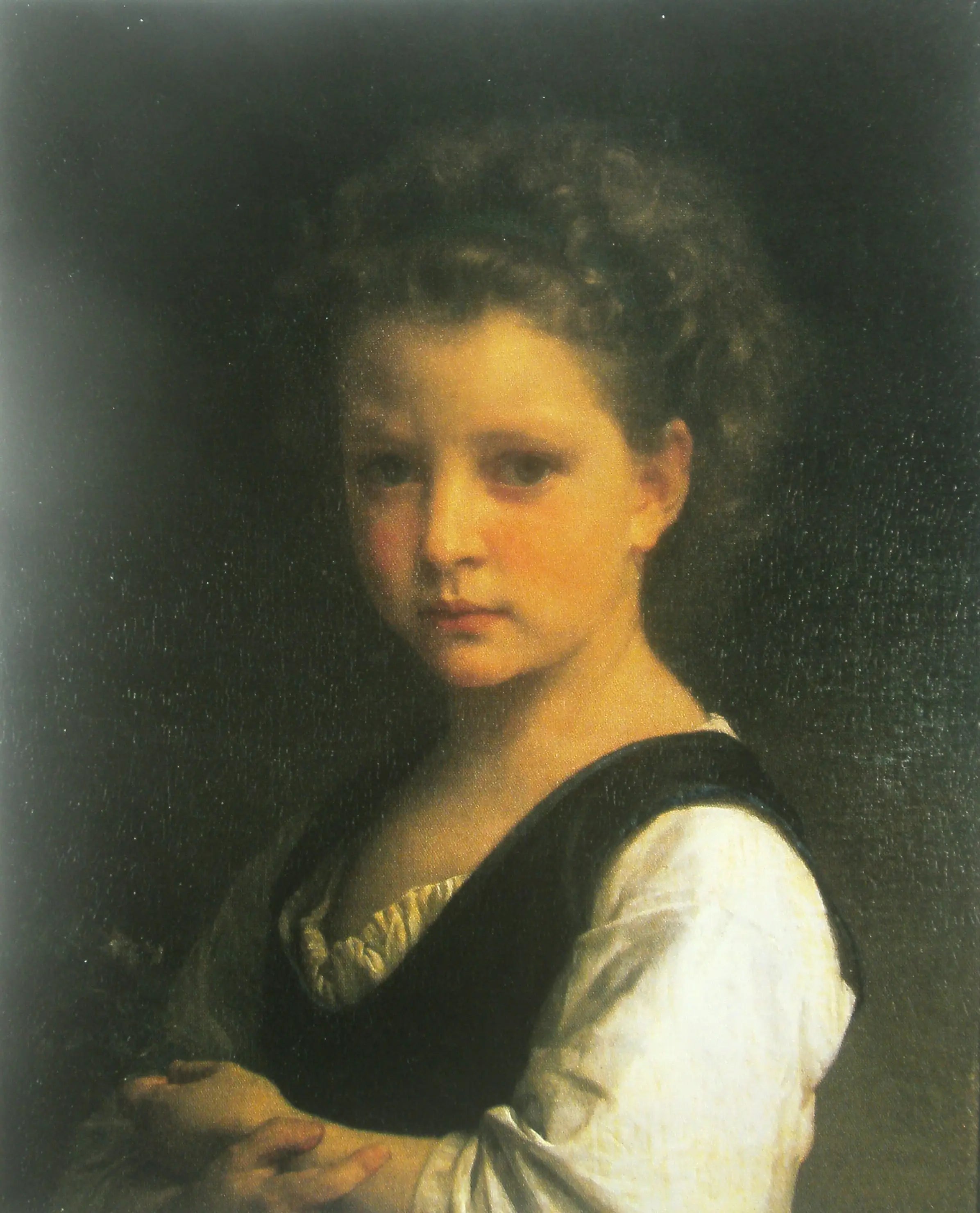 Reproduction du tableau « Fille aux violettes - Bouguereau » par Alpha Reproduction en peinture à l’huile