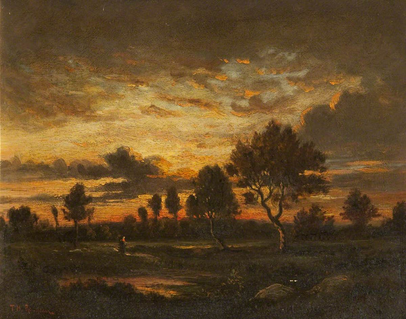 Paysage au soleil couchant - Théodore Rousseau