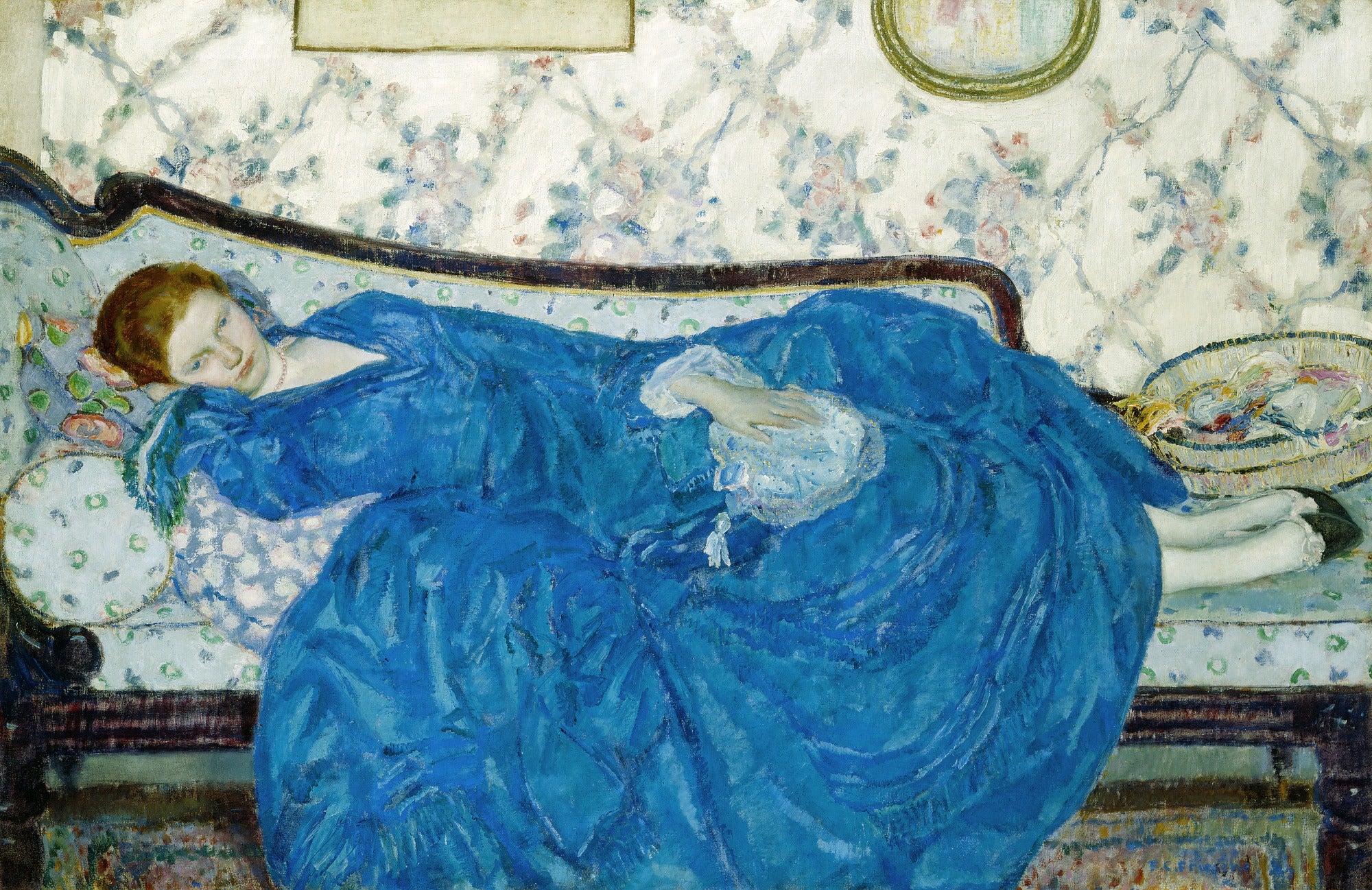 La robe bleue - Frederick Carl Frieseke - Alpha Reproduction