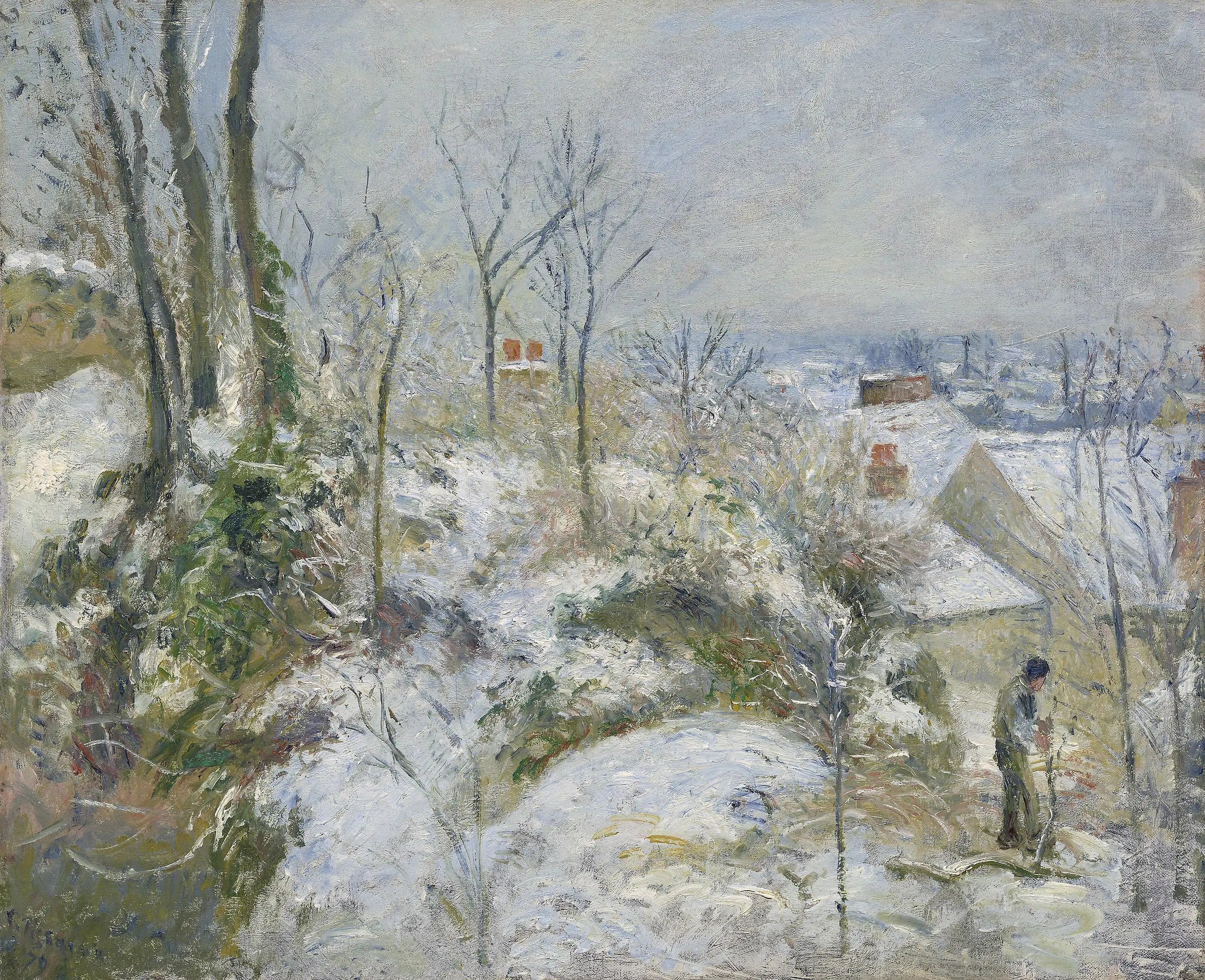 Reproduction du tableau « La Garenne, côte Saint-Denis à Pontoise, effet de neige - Camille Pissarro » par Alpha Reproduction en peinture à l’huile