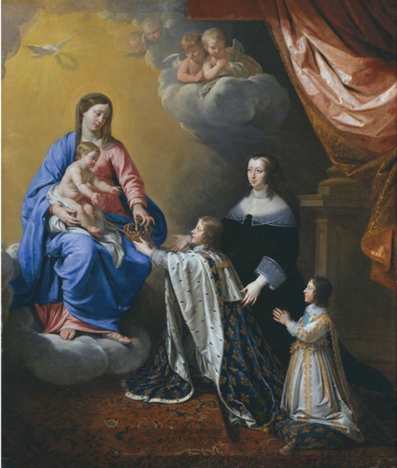 Le jeune Louis XIV offre sa couronne à la Vierge et l'enfant - Philippe de Champaigne