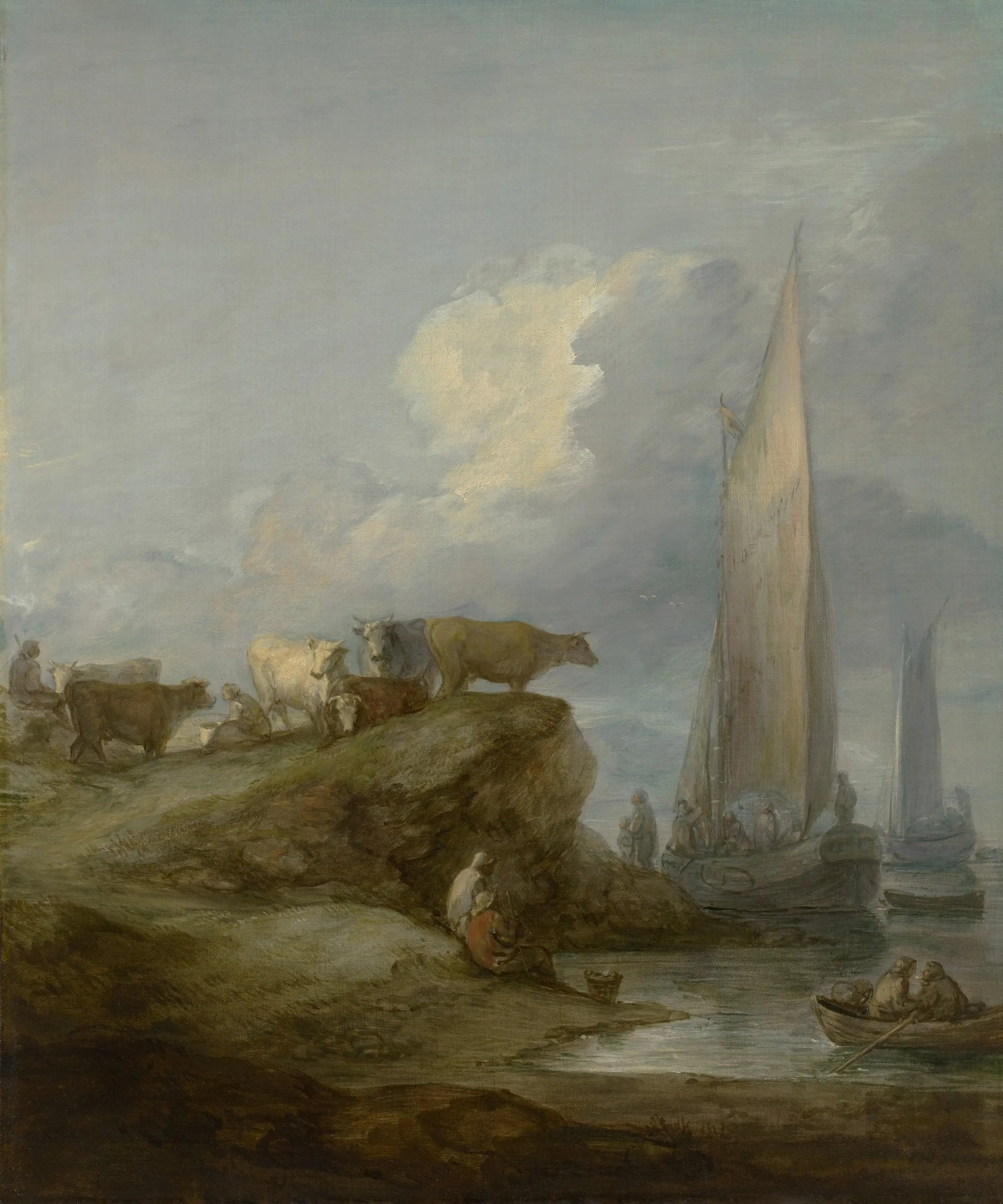 Scène côtière avec navires et bétail - Thomas Gainsborough - Alpha Reproduction