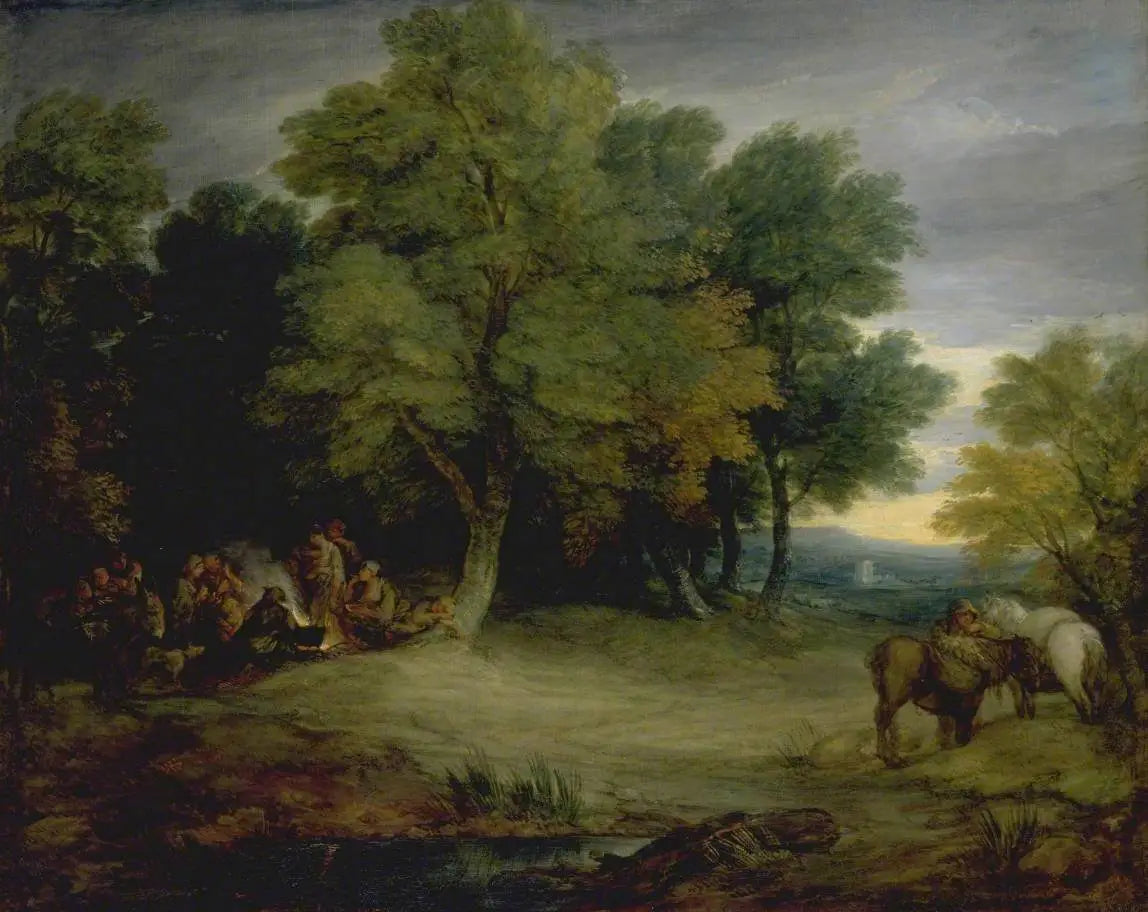 Campement de gitans coucher de soleil - Thomas Gainsborough - Alpha Reproduction