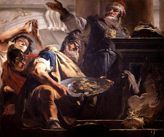 Reproduction du tableau « Heliodore pille le temple - Giovanni Battista Tiepolo » par Alpha Reproduction en peinture à l’huile