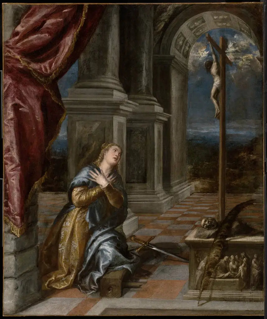 Sainte Catherine d’Alexandrie en prière - Titian - Alpha Reproduction