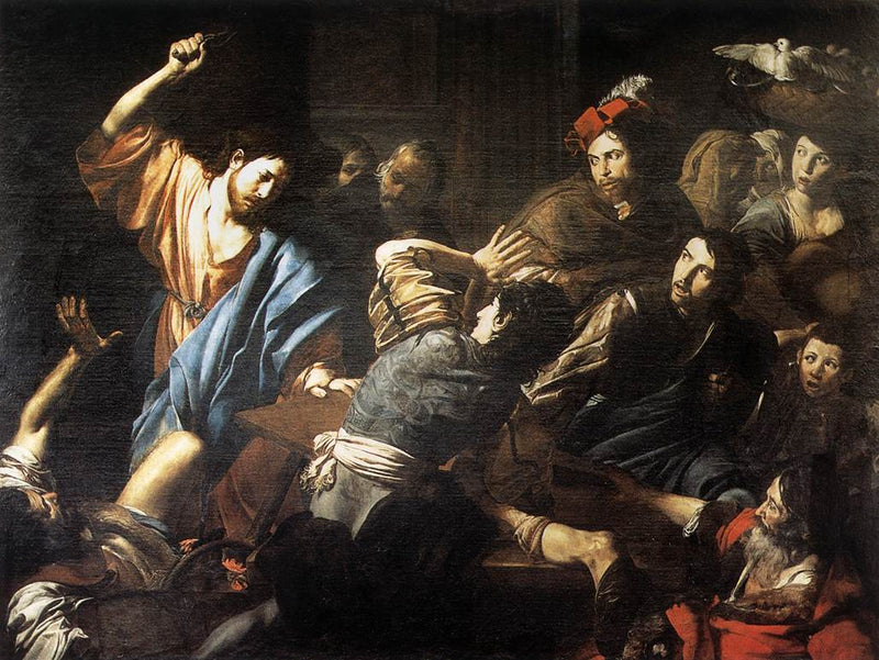 Le Christ chasse les marchands du temple - Valentin de Boulogne