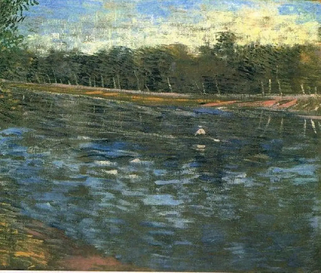 Reproduction du tableau « Seine avec une barque, La - Vincent van Gogh » par Alpha Reproduction en peinture à l’huile