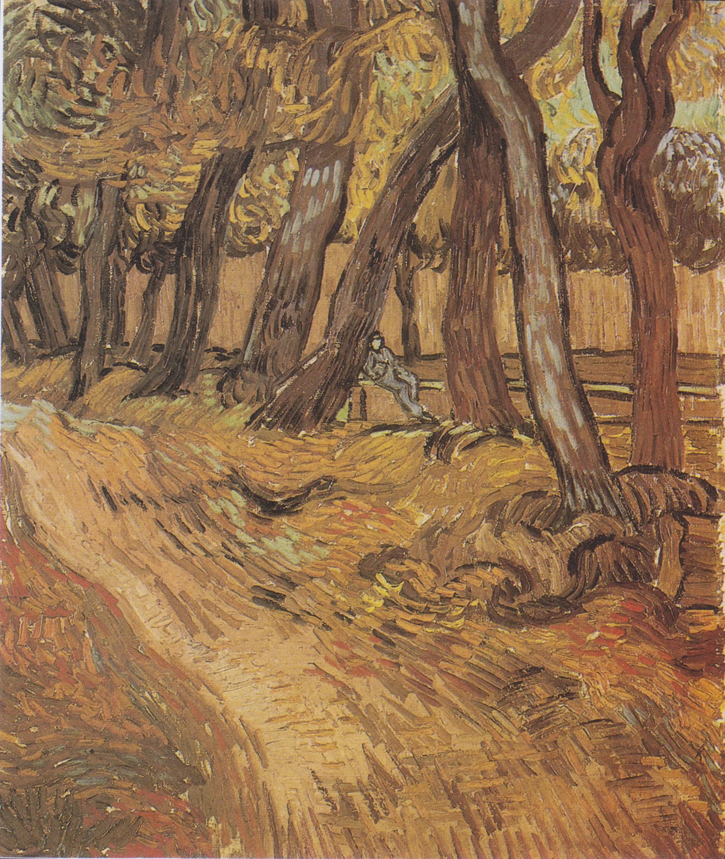 Reproduction du tableau « Jardin de l'hôpital Saint-Paul avec Figure, Le - Vincent van Gogh » par Alpha Reproduction en peinture à l’huile