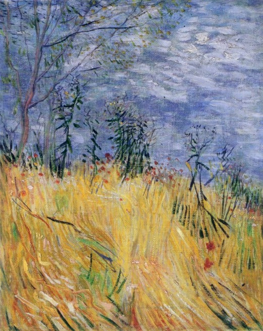 Reproduction du tableau « Bordure d'un champ de blé avec des coquelicots - Vincent van Gogh » par Alpha Reproduction en peinture à l’huile