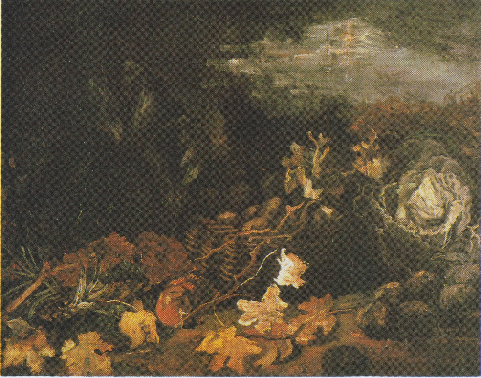 Reproduction du tableau « Nature morte avec un panier de pommes de terre, entouré de feuilles d'automne et de légumes - Vincent van Gogh » par Alpha Reproduction en peinture à l’huile