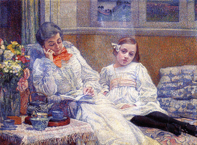 Une femme lisant et une fillette - Théo van Rysselberghe - Alpha Reproduction