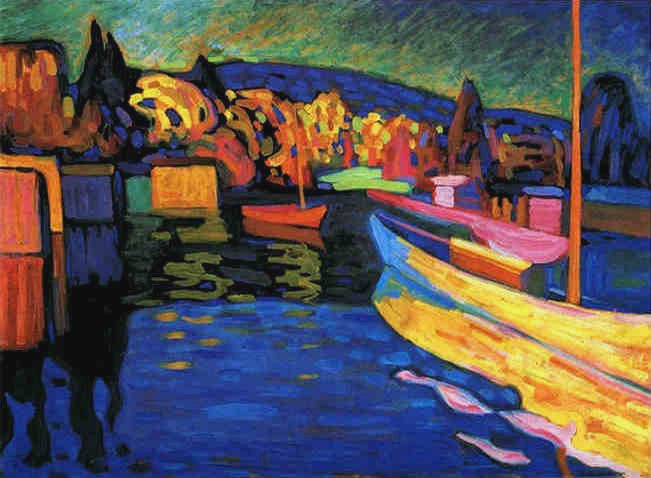 Paysage d'automne avec canots - Vassily Kandinsky