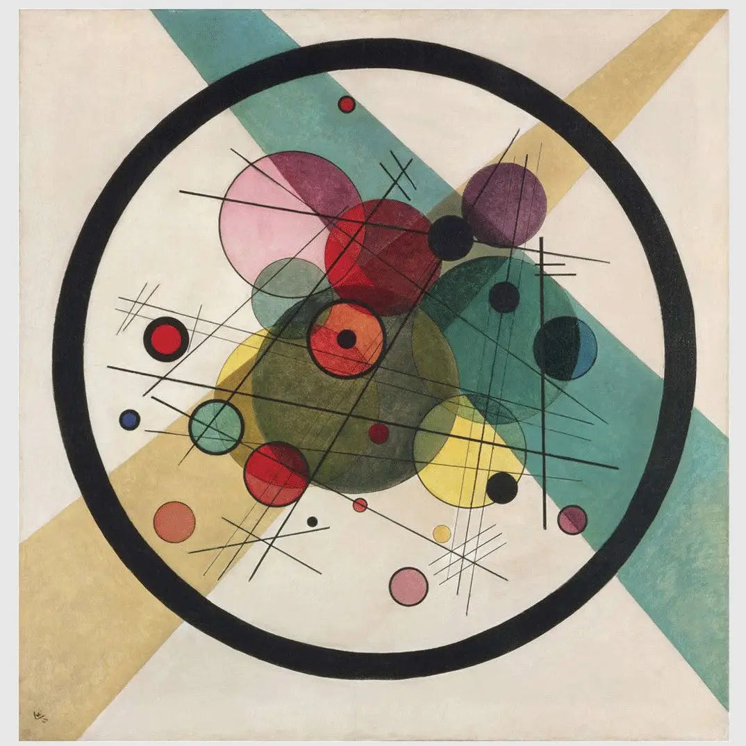 Reproduction du tableau « Cercles dans un cercle - Vassily Kandinsky » par Alpha Reproduction en peinture à l’huile
