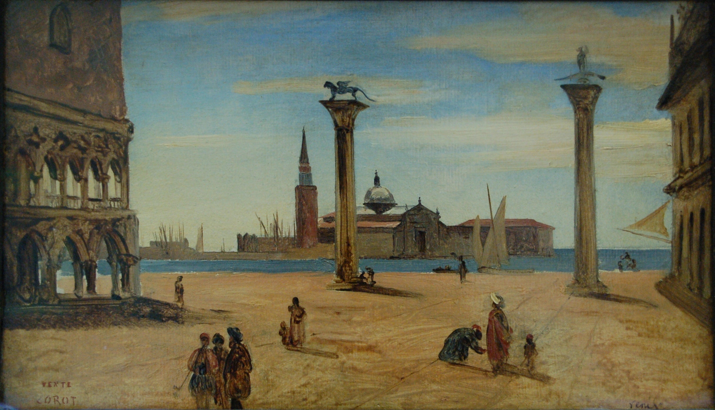 Venise, la piazzetta - Jean-Baptiste Camille Corot