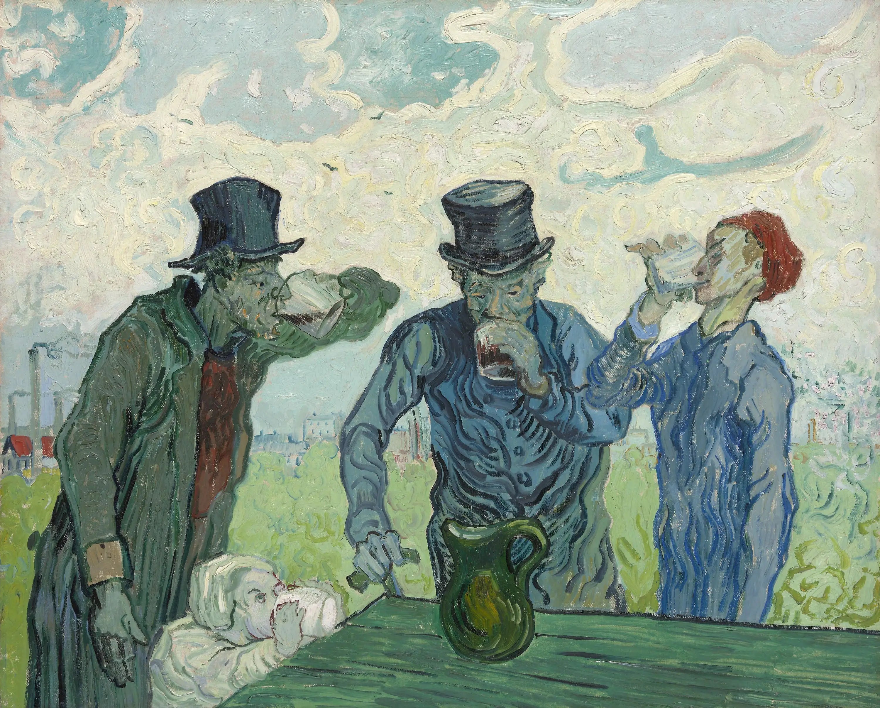 Reproduction du tableau « Les buveurs - Vincent van Gogh » par Alpha Reproduction en peinture à l’huile