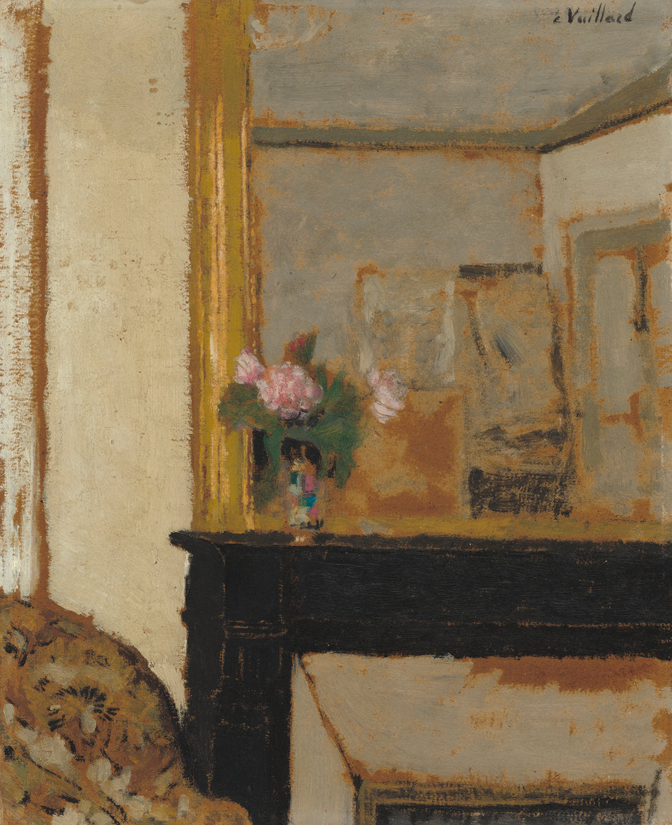 Vase de fleurs sur une cheminée - Édouard Vuillard