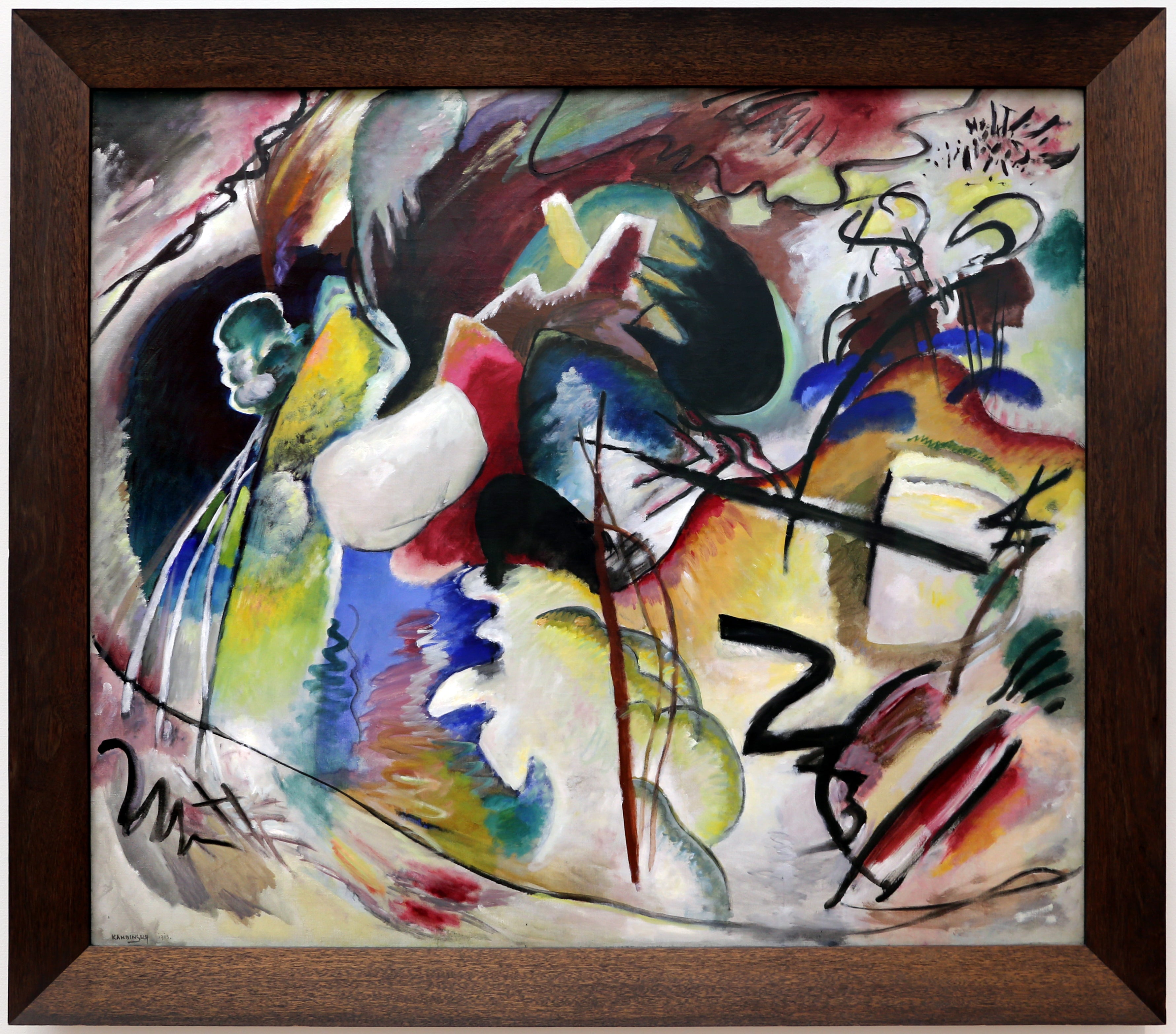 Reproduction du tableau « Image avec une forme blanche - Vassily Kandinsky » par Alpha Reproduction en peinture à l’huile