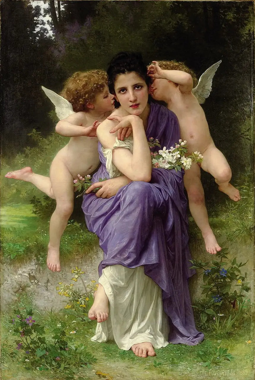 Reproduction du tableau « Chansons de printemps - Bouguereau » par Alpha Reproduction en peinture à l’huile