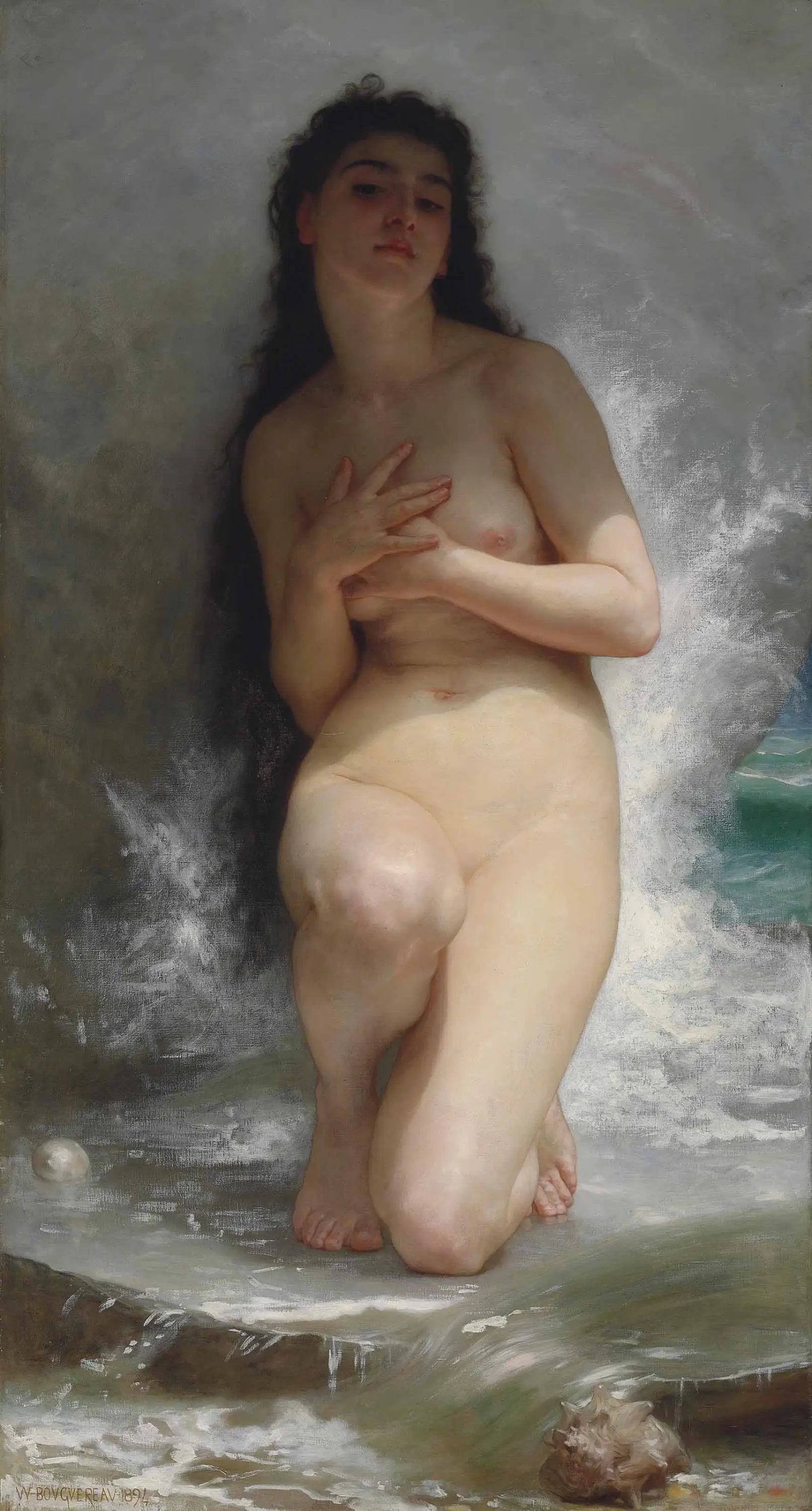 Reproduction du tableau « La Perle - Bouguereau » par Alpha Reproduction en peinture à l’huile