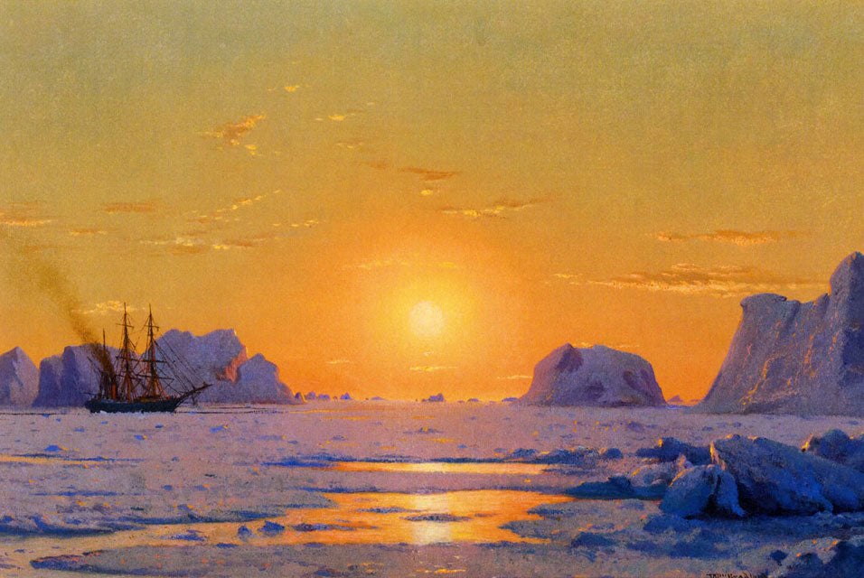 Au large du Groenland sous le soleil de minuit - William Bradford