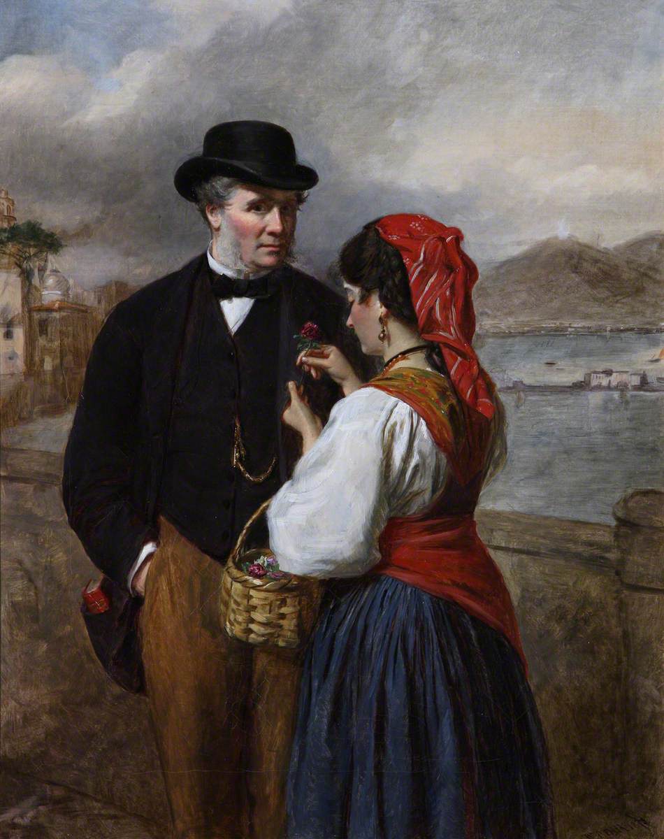 À Naples, Portrait de l'artiste - William Powell Frith