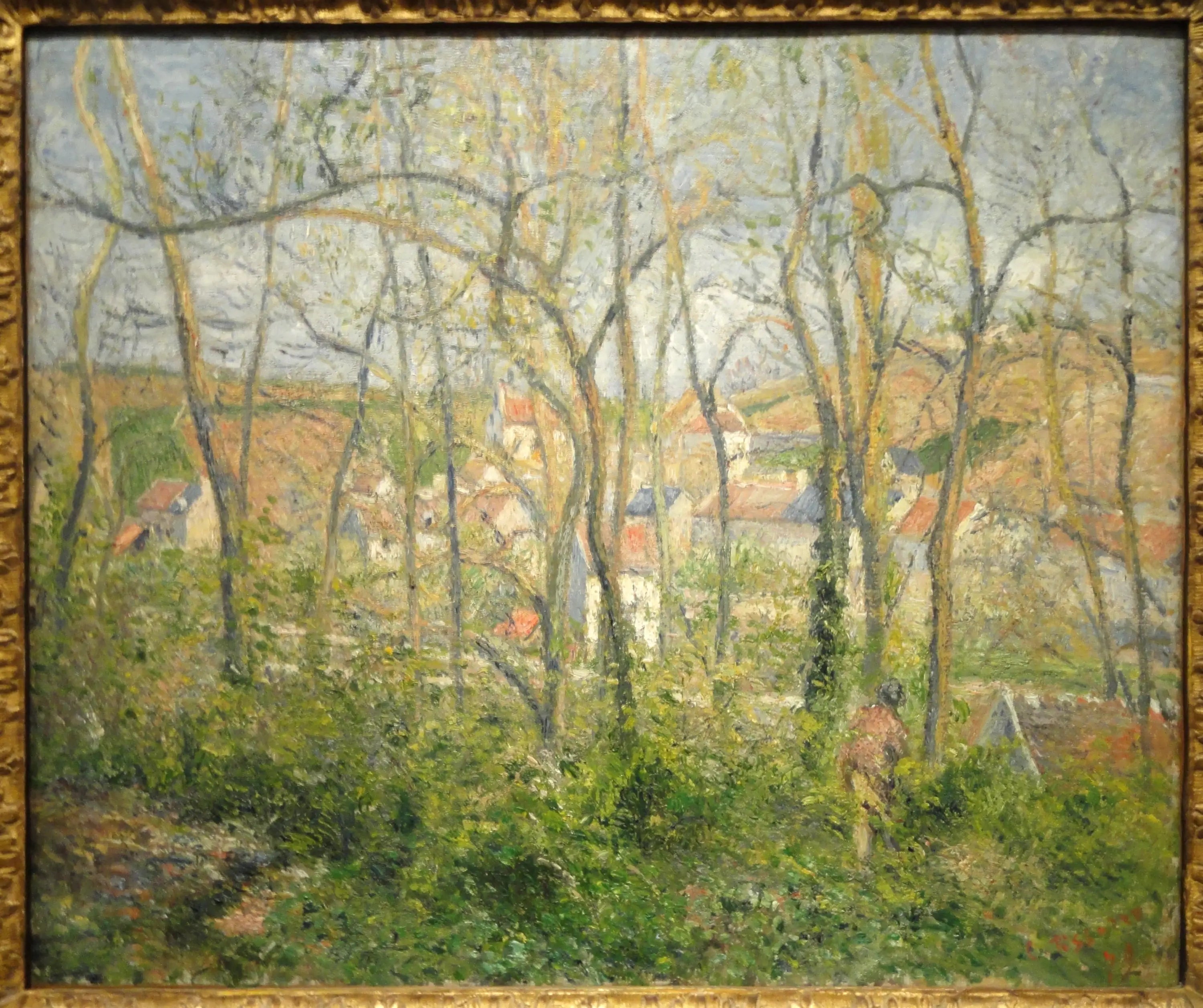 Reproduction du tableau « Vue de l'Hermitage à travers les arbres, Pontoise - Camille Pissarro » par Alpha Reproduction en peinture à l’huile