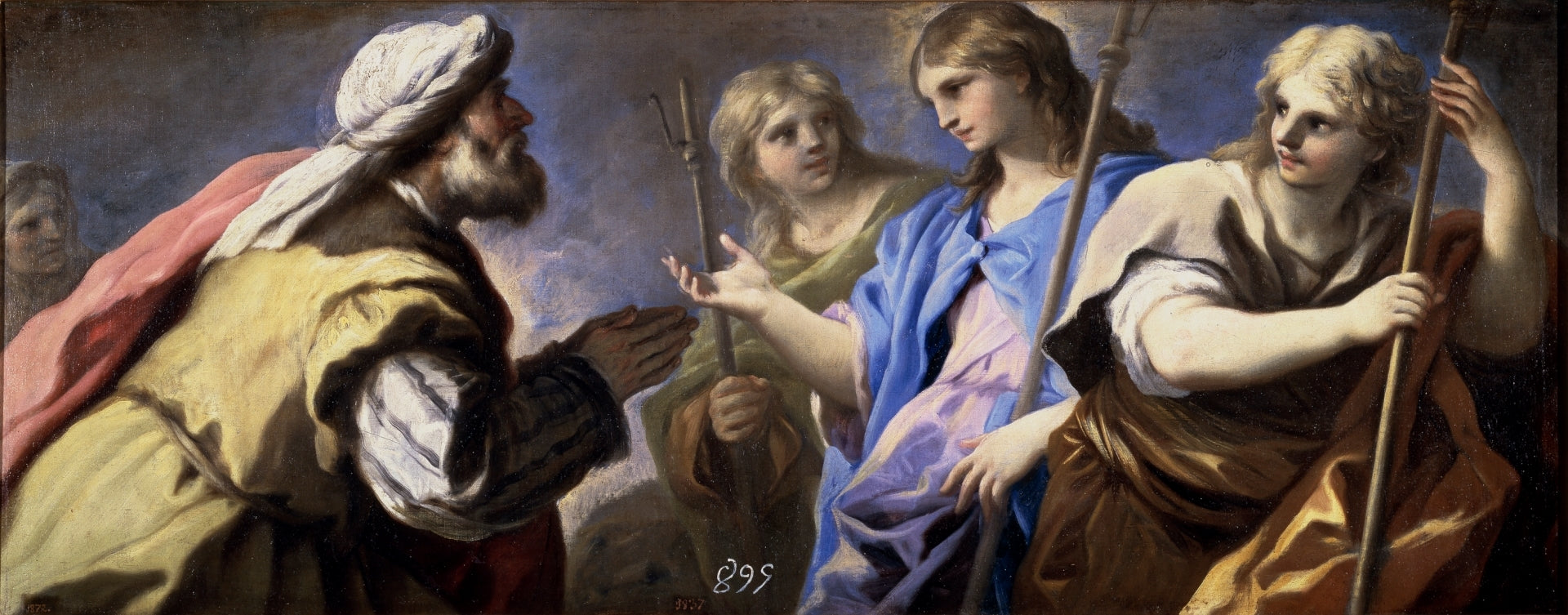 Abraham adorando a los tres ángeles - Luca Giordano image 1 reproduction d’œuvre d’art à l’huile