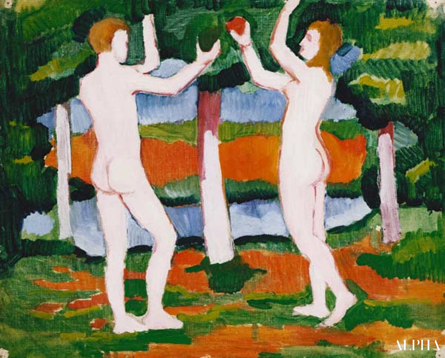 Reproduction du tableau « Adam et Eva - August Macke » par Alpha Reproduction en peinture à l’huile
