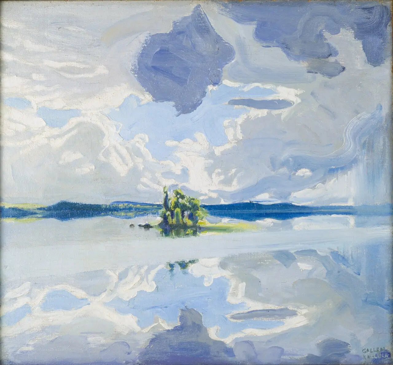 Nuages au-dessus du lac, peinture d’Akseli Gallen-Kallela