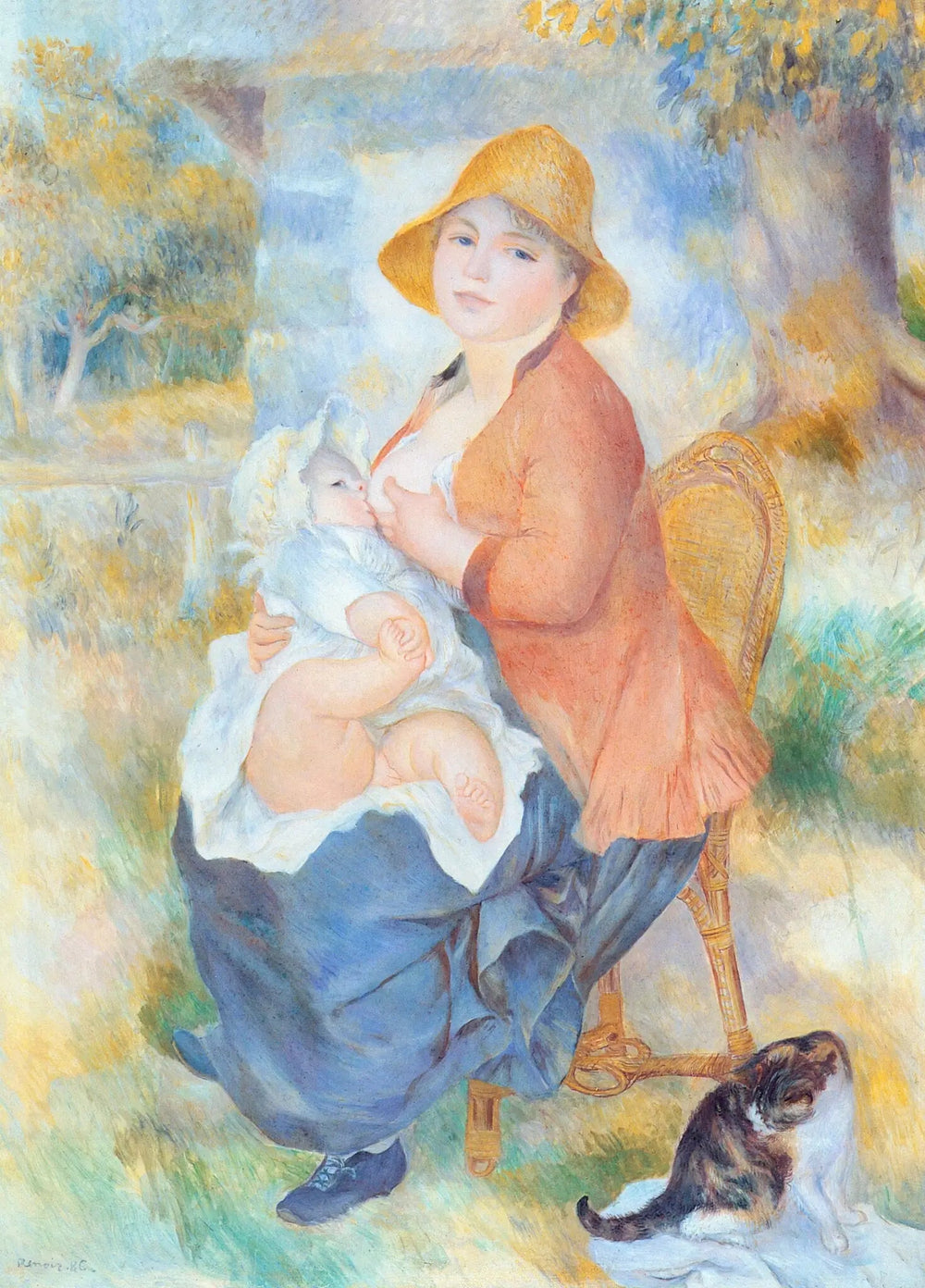 Reproduction du tableau « Aline Renoir allaitant son fils Pierre - Pierre-Auguste Renoir » par Alpha Reproduction en peinture à l’huile