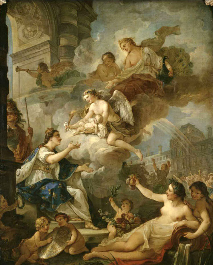 Allégorie de la naissance de Marie-Zéphirine de France, fille du dauphin Louis de France - Charles-Joseph Natoire image 1 copie peinte à la main à l’huile