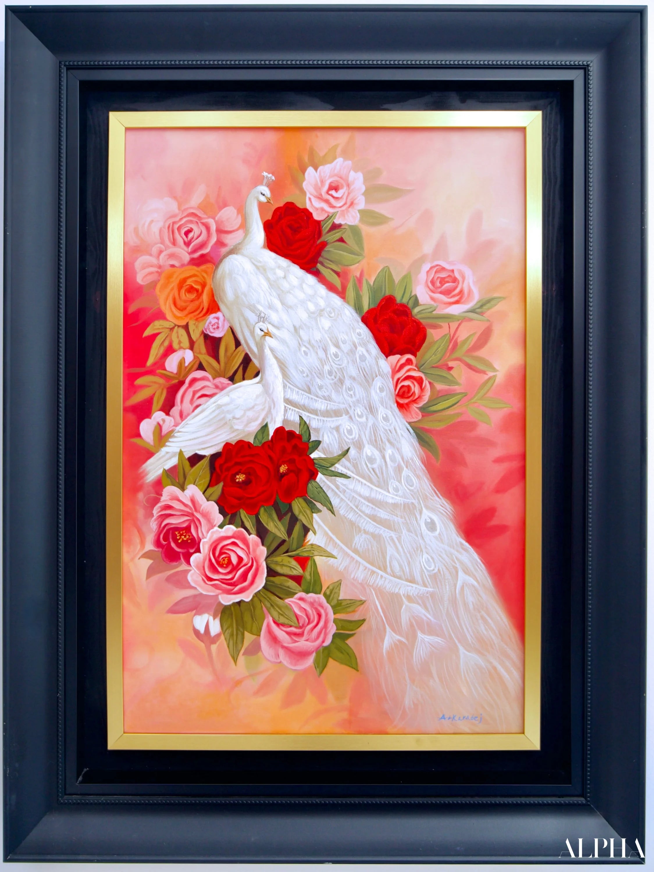 Love and White Peacock - Hudsadayuth | 60 x 90 cm Reproductions de tableaux à la peinture à l’huile