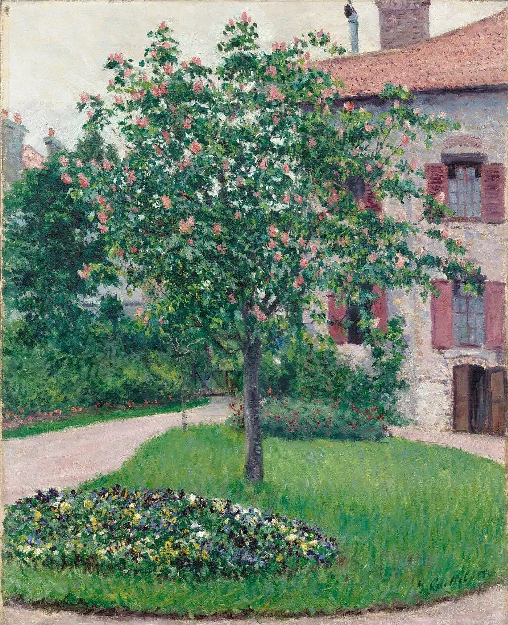 Arbre en fleurs - Gustave Caillebotte image 1 reproduction de peinture à l’huile