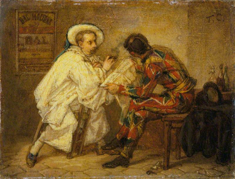 Arlequin et Pierrot - Thomas Couture image 1 reproduction de peinture à l’huile