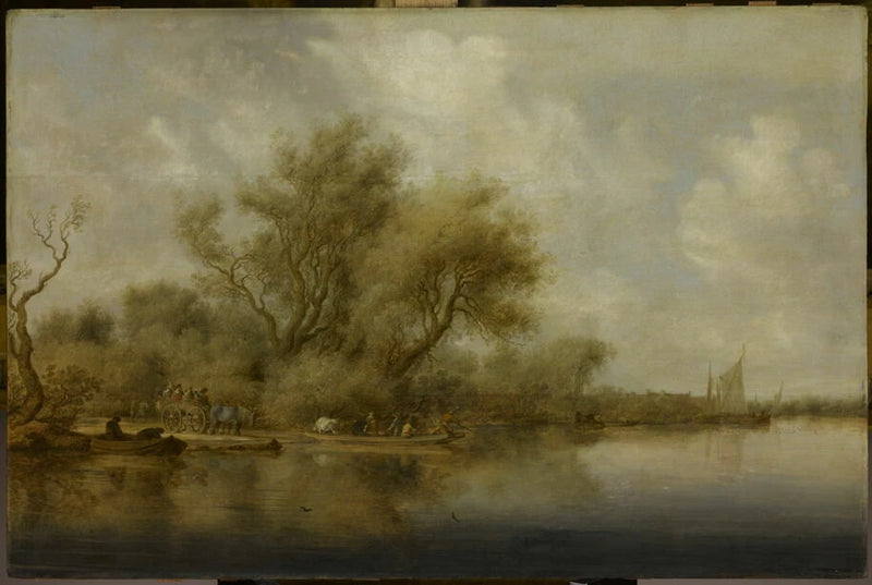 L'Arrivée du bac - Salomon van Ruysdael