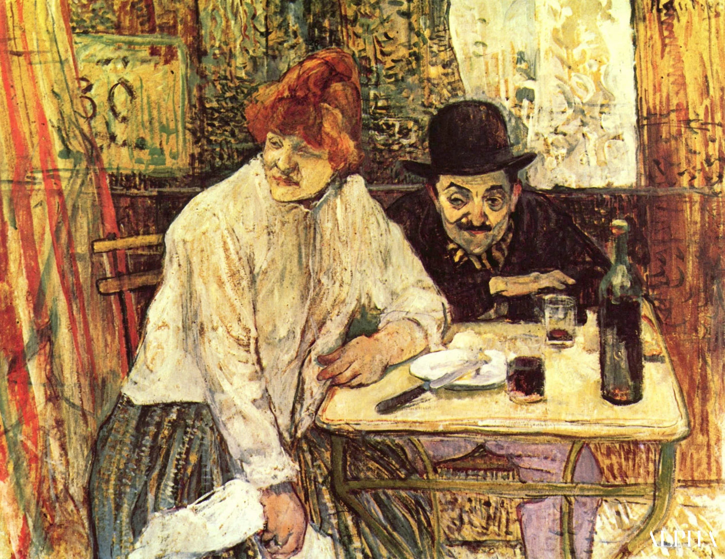 Reproduction du tableau « Au Café La Mie - Toulouse Lautrec » par Alpha Reproduction en peinture à l’huile