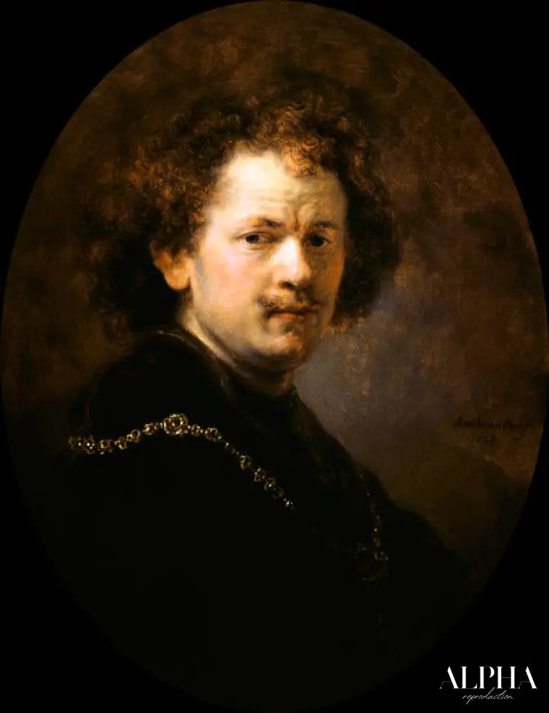 Auto-portrait avec la tête entbloesstem - Rembrandt van Rijn - Reproductions de tableaux et peintures haut de gamme