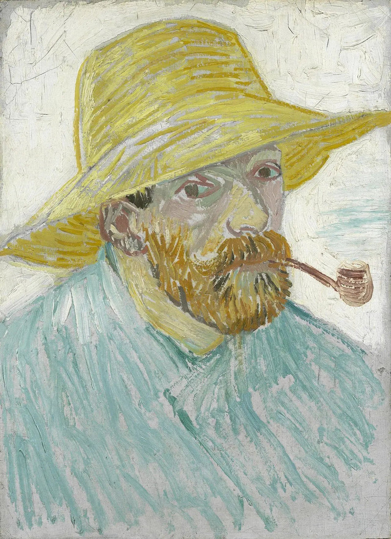 תמונת עצמי עם מקטרת וכובע קש - Vincent van Gogh