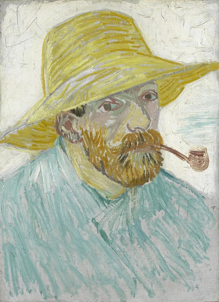 תמונת עצמי עם מקטרת וכובע קש - Vincent van Gogh