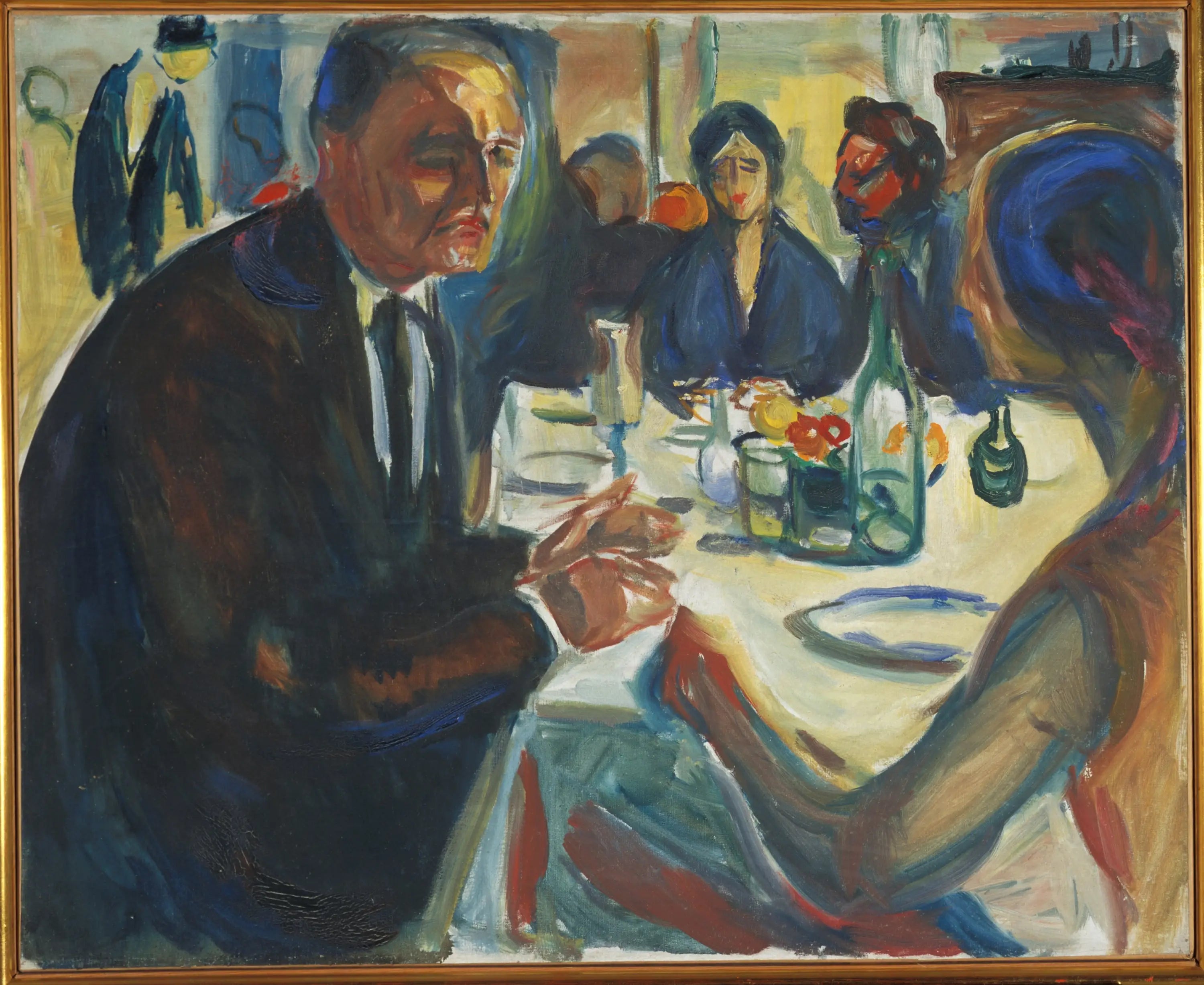Reproduction du tableau « Autoportrait à la table de mariage - Edvard Munch » par Alpha Reproduction en peinture à l’huile
