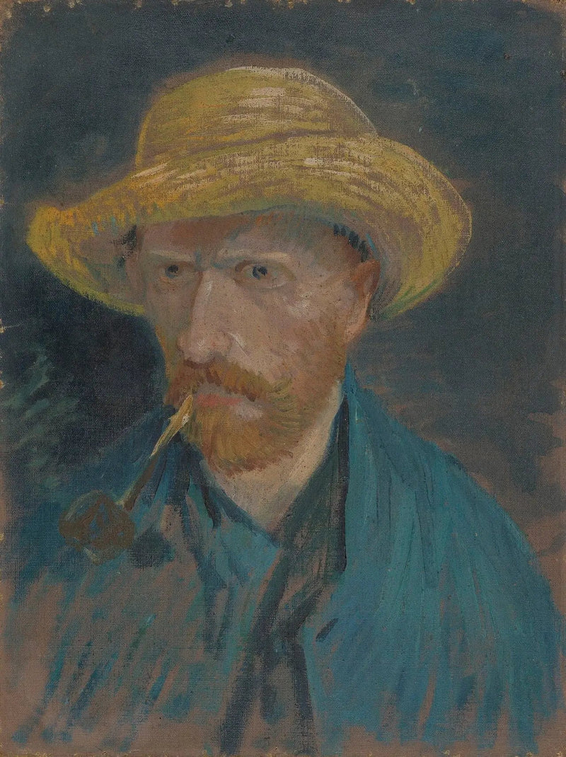 תמונת עצמי עם כובע קש ועם פייפ - Vincent van Gogh