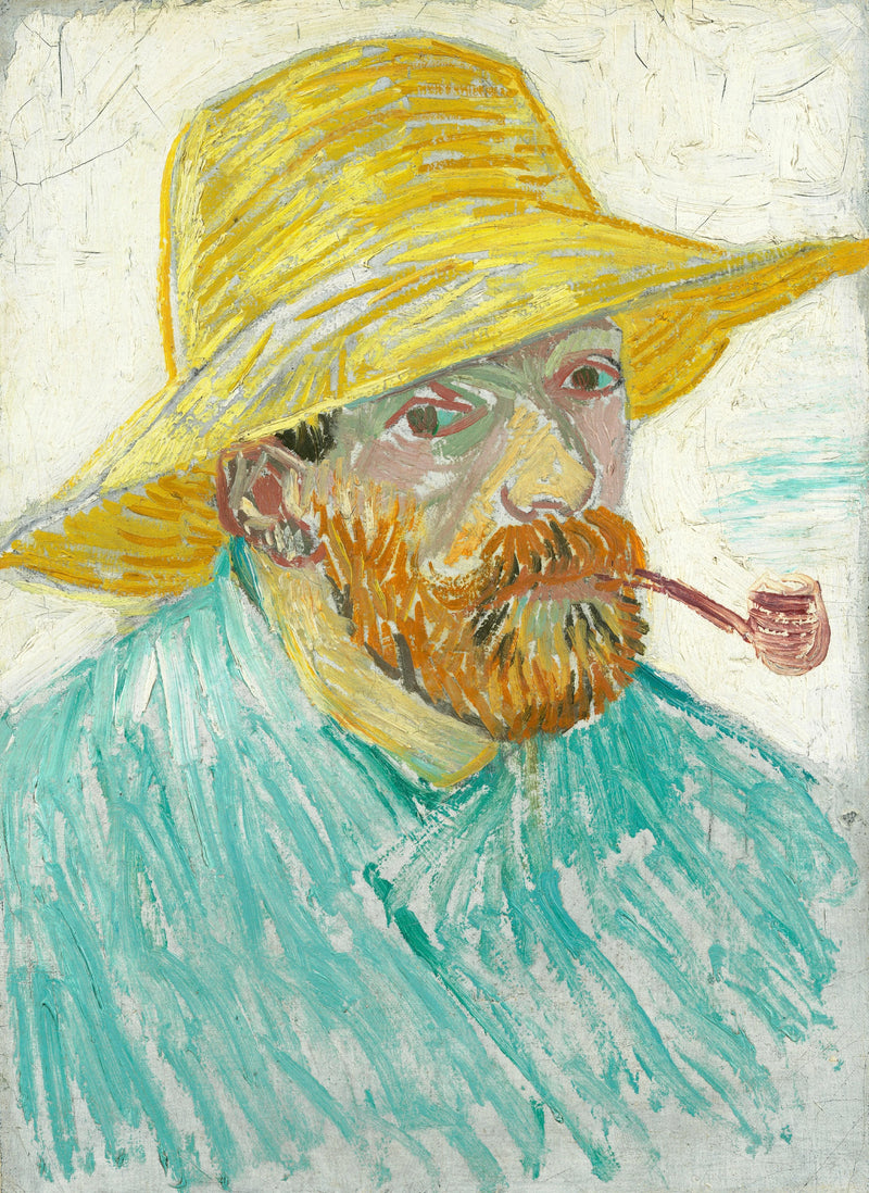 תמונת עצמי עם כובע קש ועם פייפ - Vincent van Gogh
