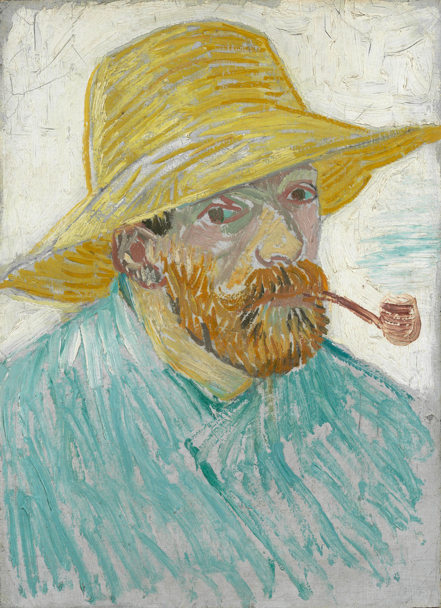 תמונת עצמי עם מקטרת וכובע קש - Vincent van Gogh