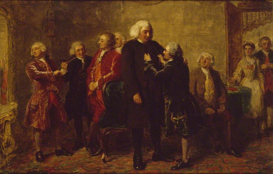 Avant le dîner au gîte de Boswell, 1769 - William Powell Frith image 1 reproduction artisanale de tableau