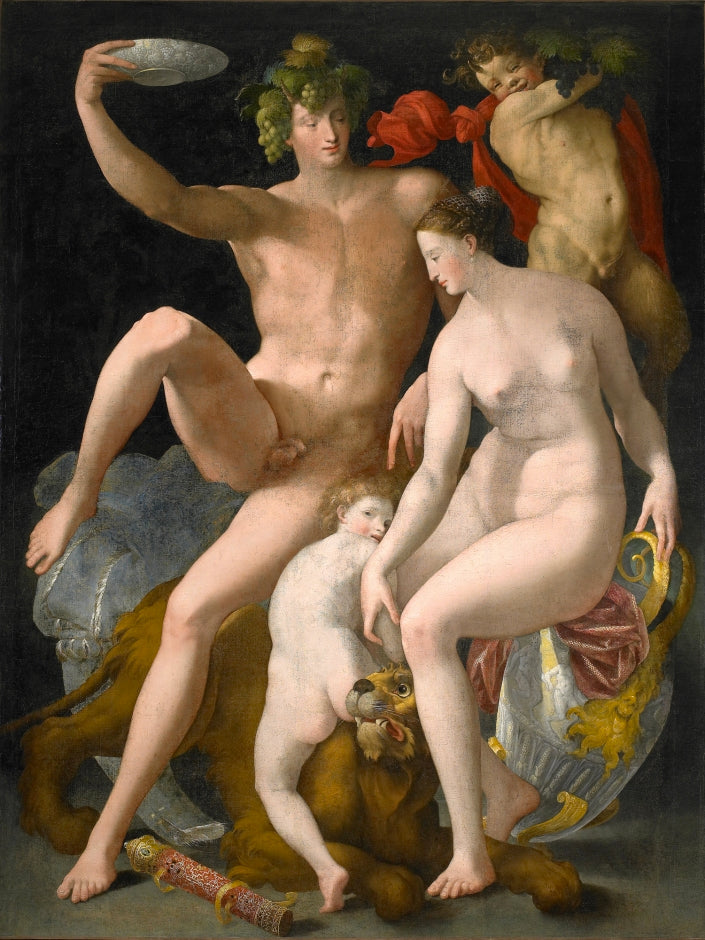 Bacchus, Vénus et Amour - Rosso Fiorentino image 1 copie peinte à la main à l’huile