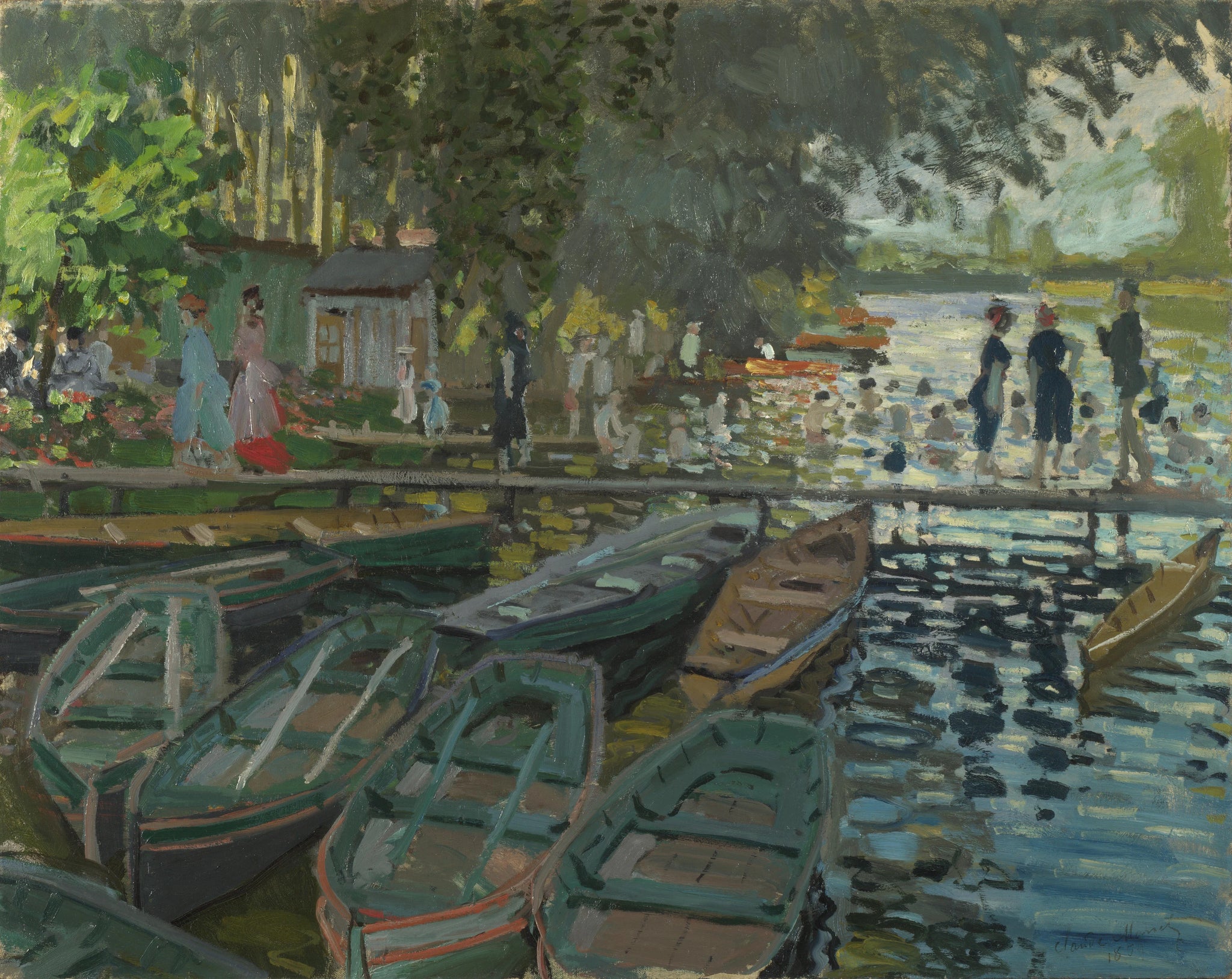 Baigneurs à La Grenouillère W135 par Claude Monet, 1869, National Gallery