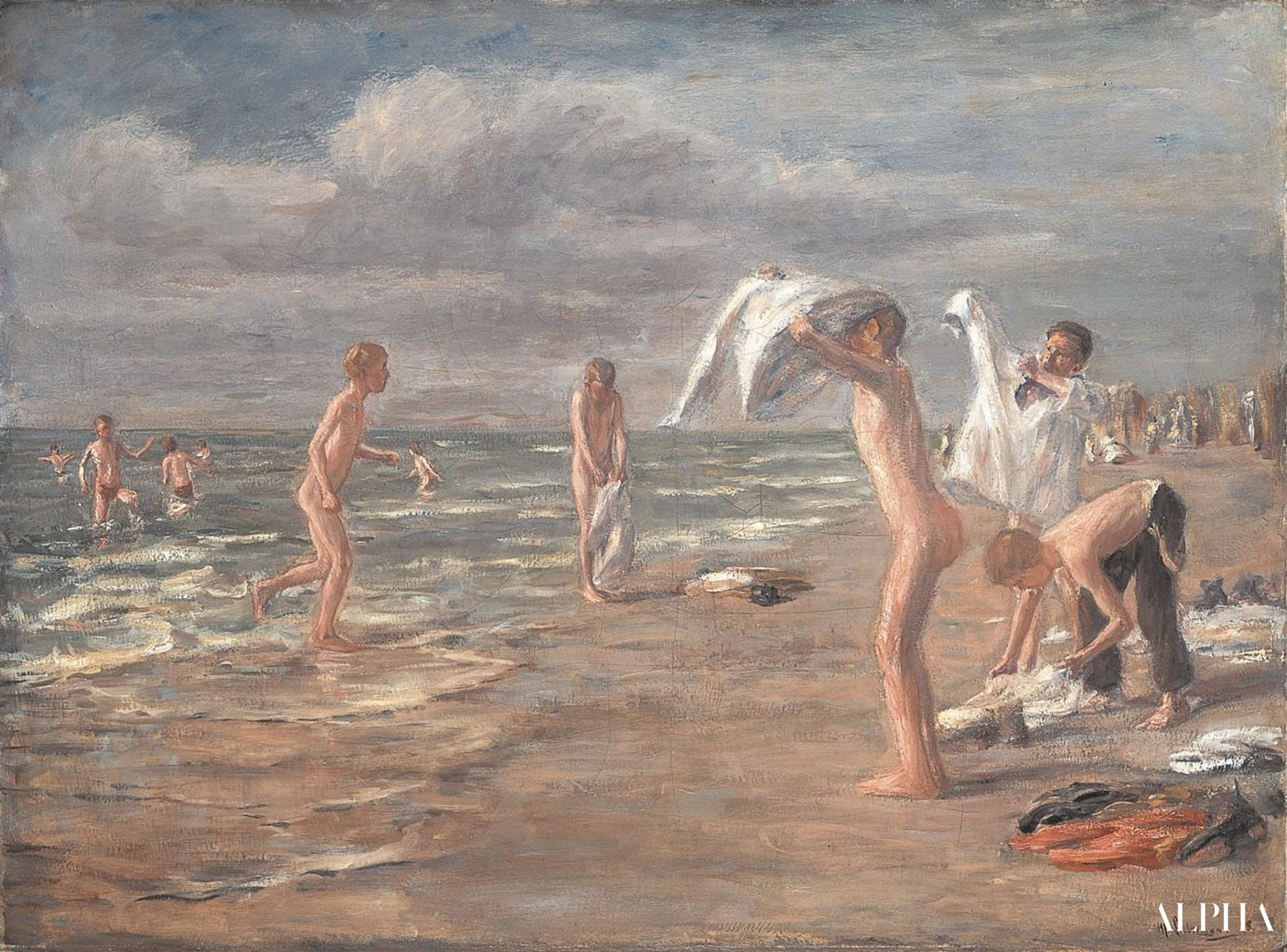 Bain des garçons - Max Liebermann - Reproductions de tableaux et peintures haut de gamme