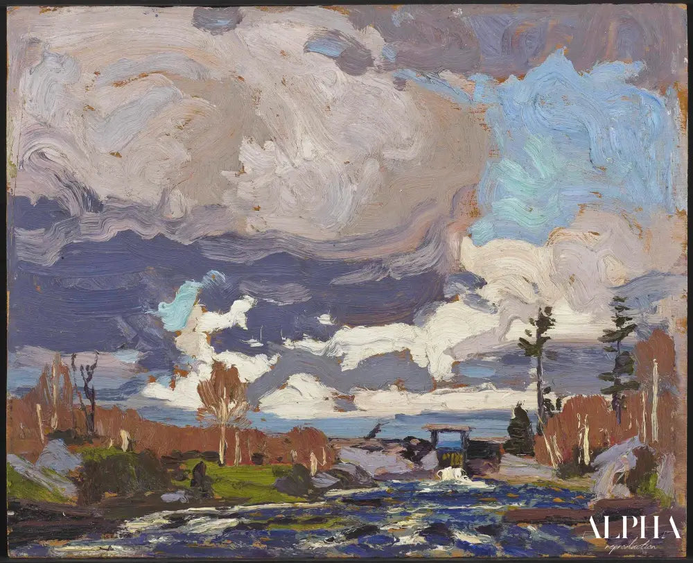 Barrage du lac Tea - Tom Thomson - Reproductions de tableaux et peintures haut de gamme